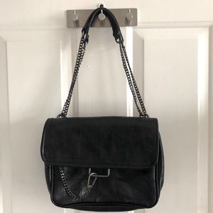 Zara black handbag purse w/ chain NWOT